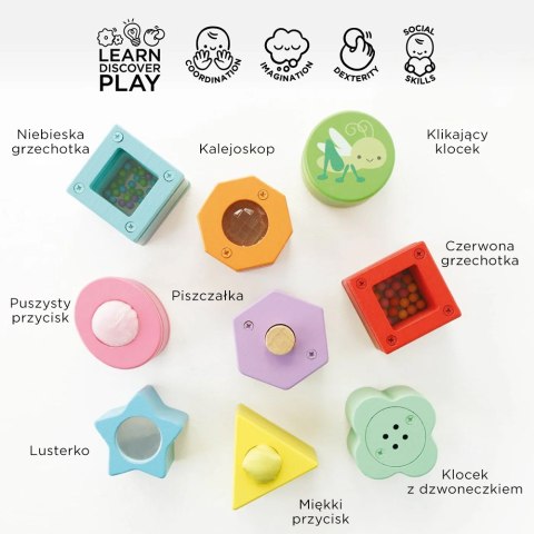 Drewniane klocki sorter zabawka sensoryczna, edukacyjna, dzieci Le Toy Van