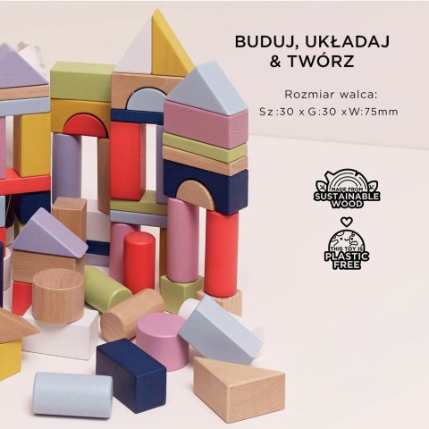 Drewniane klocki zestaw 60 sztuk zabawka edukacyjna dla dzieci, Le Toy Van
