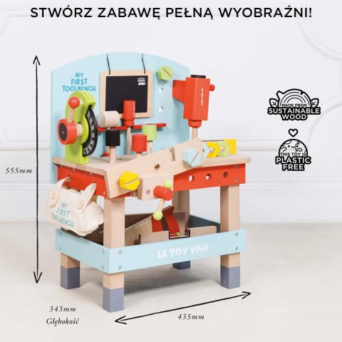 Drewniany pierwszy warsztat z narzędziami, zabawka dla dzieci, Le Toy Van